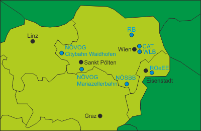 Österreich Regionale Bahnen Niederösterreich, Wien und Burgenland