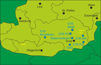Österreich Regionale Bahnen Steiermark und Kärnten